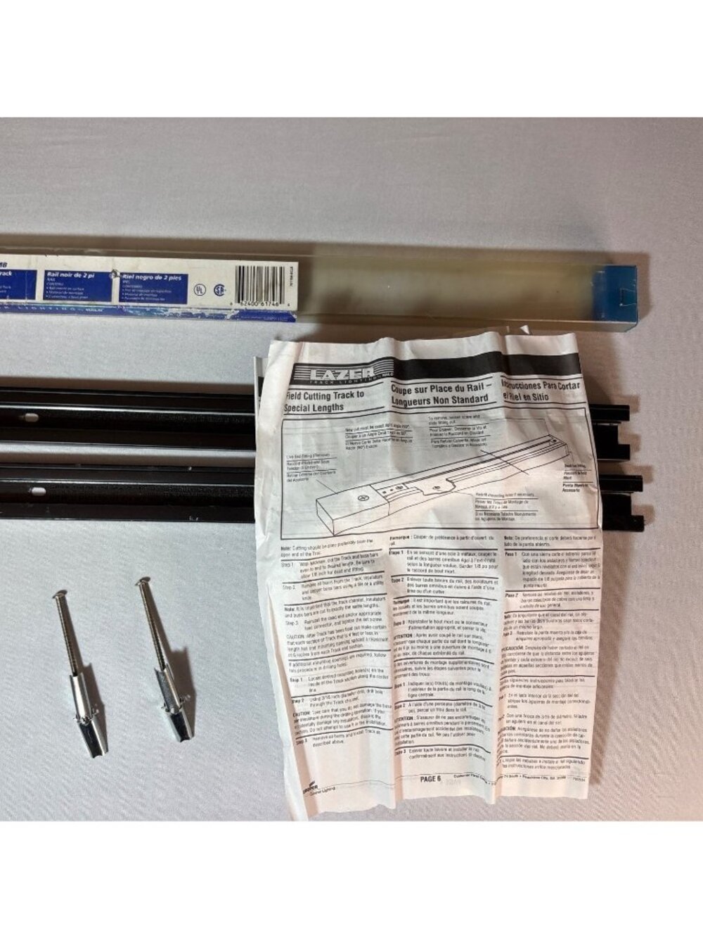 HALO Lazer Track Lighting Rail LZR102MB For 120V AC Max 20 Amps 2 Ft Black Track - Picture 11 of 13